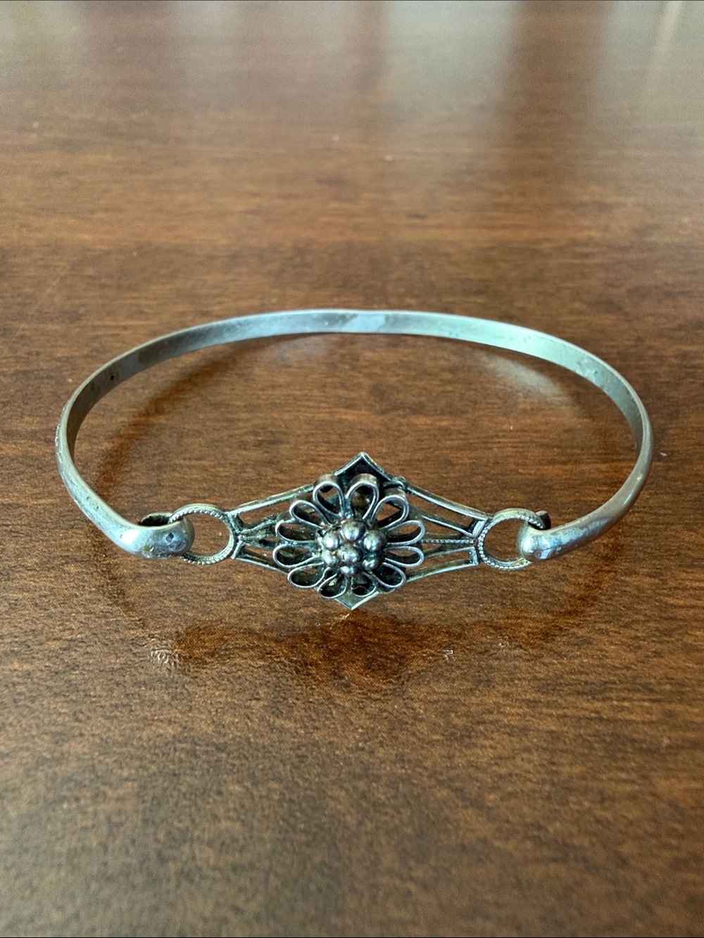 Vintage / Antique Handmade Cuff Bracelet With Filigree Ornament